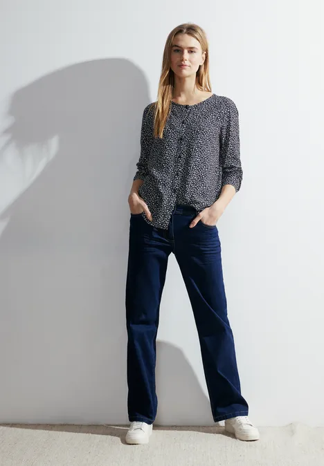Dobby Viskosebluse universal blue