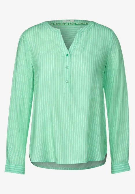 Viskose Streifenbluse celery green