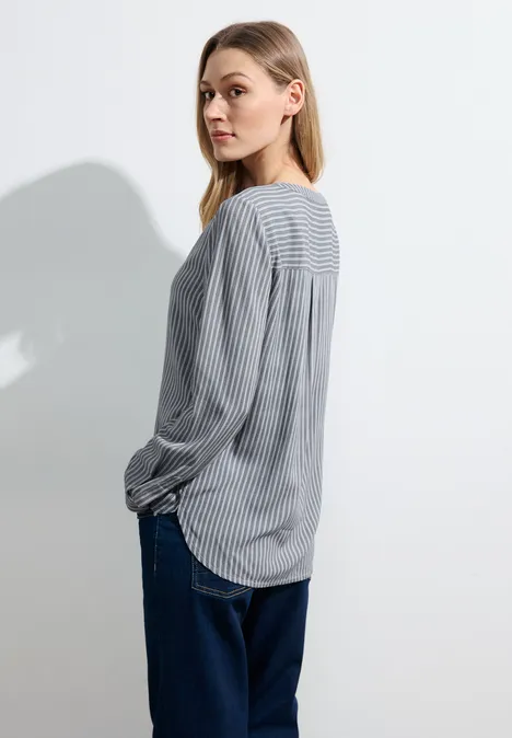 Viskose Streifenbluse universal blue Viskose Streifenbluse universal blue