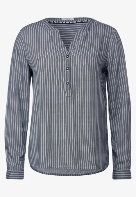 Viskose Streifenbluse universal blue Viskose Streifenbluse universal blue