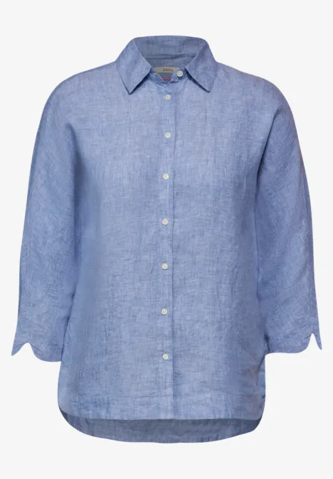 Chambray Bluse linen chambray blue