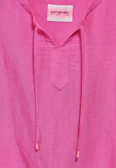 Leinenmix Blusentop bloomy pink
