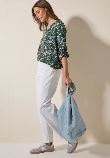 Multicolor Printbluse strong khaki