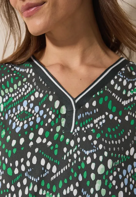 Multicolor Printbluse strong khaki