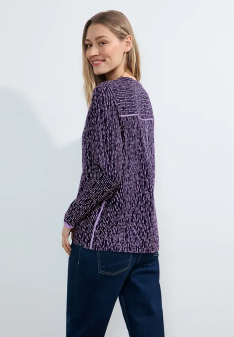 Bluse mit Minimalprint universal blue