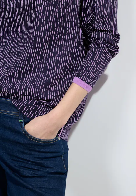 Bluse mit Minimalprint universal blue