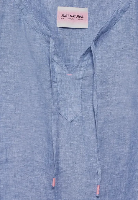 Leinen Blusentop linen chambray blue