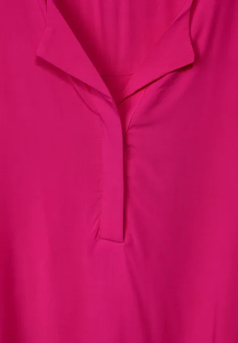 Bluse mit Klappkragen pink sorbet