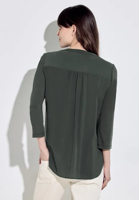 Materialmix Bluse strong khaki