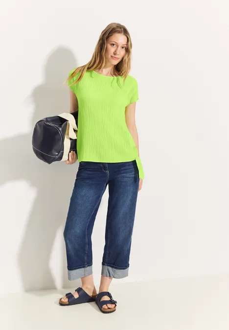Crepe Knoten Bluse soft lime