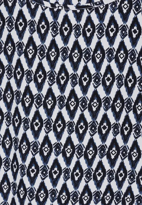 Print Knoten Bluse vanilla white
