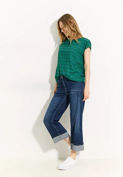 Print Knoten Bluse fresh apple green