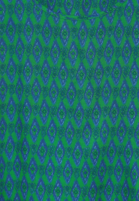 Print Knoten Bluse fresh apple green