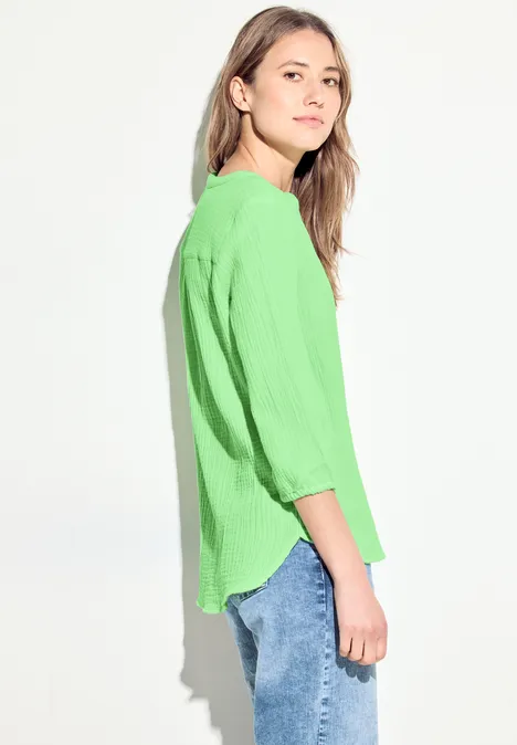 Musselin Bluse matcha lime