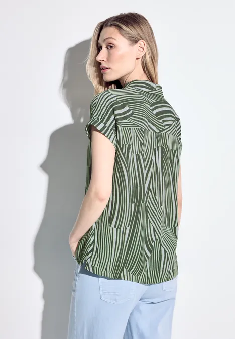 Gestreifte Bluse cool khaki