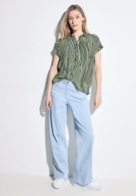Gestreifte Bluse cool khaki
