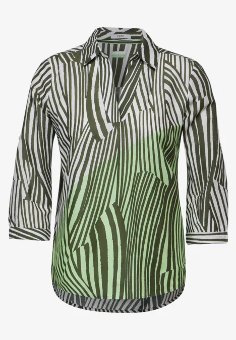 Streifen Longbluse cool khaki
