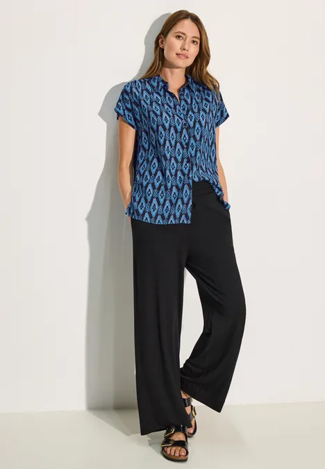 Bluse mit tonalen Print universal blue