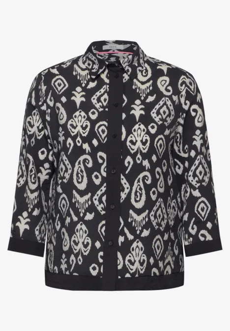 Print Bluse Black