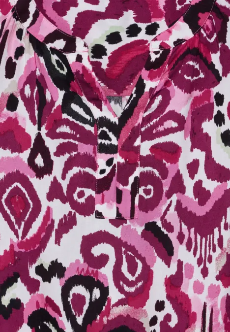Print Blusentop bloomy pink