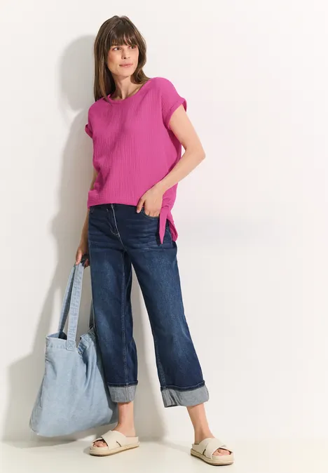 Musselin Bluse bloomy pink