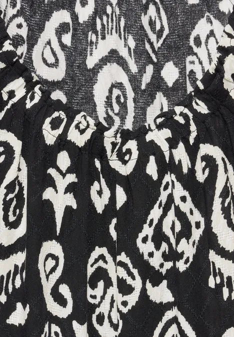 Print Carmen Bluse Black