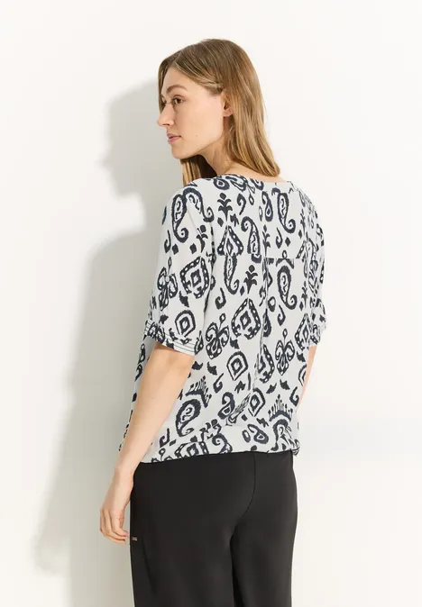 Print Bluse vanilla white