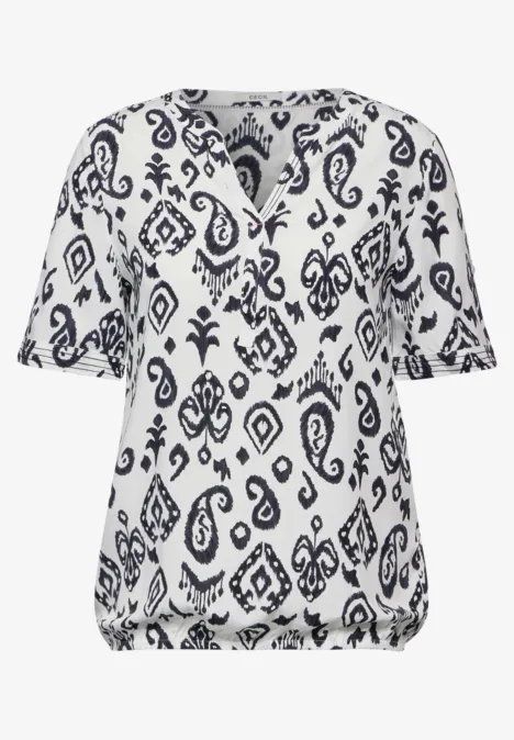 Print Bluse vanilla white