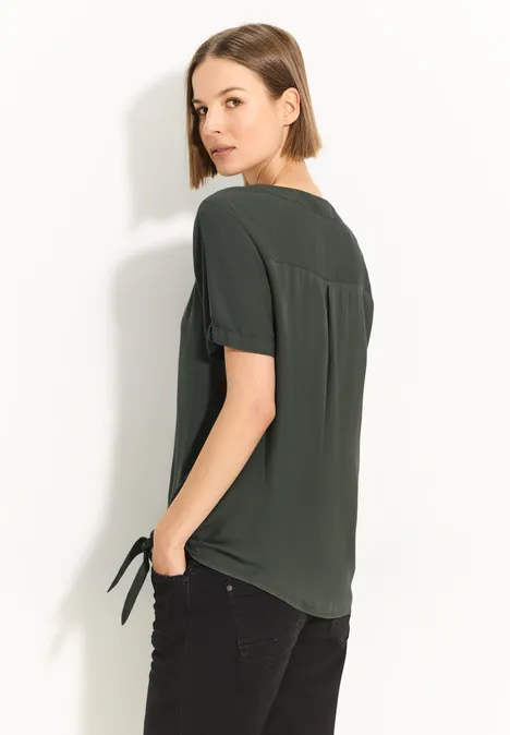 Bluse mit Knotendetail cool khaki
