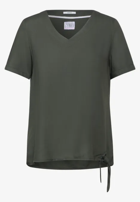 Bluse mit Knotendetail cool khaki
