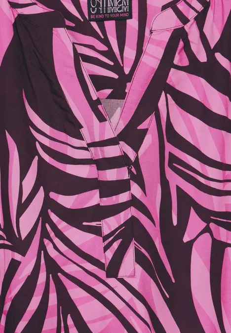 Sommer Print Bluse aubergine red