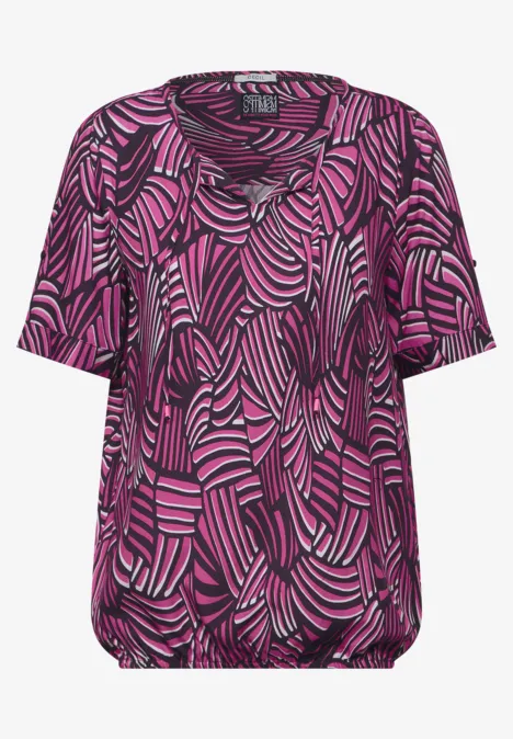Tunika Bluse mit Print aubergine red