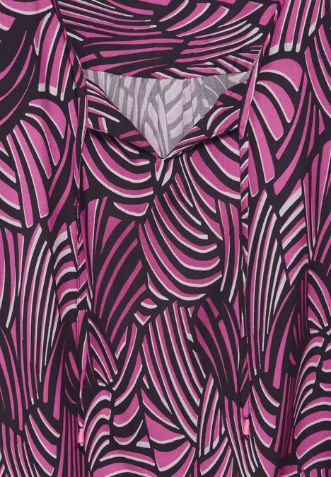 Tunika Bluse mit Print aubergine red