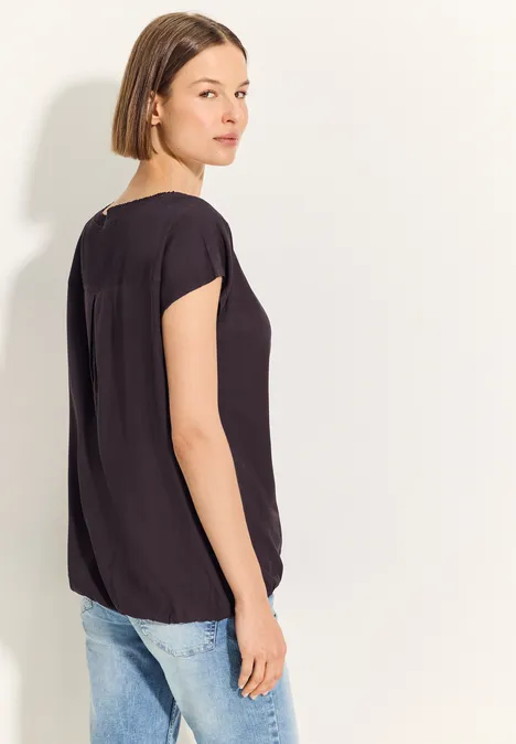 Bluse mit Raffung aubergine red