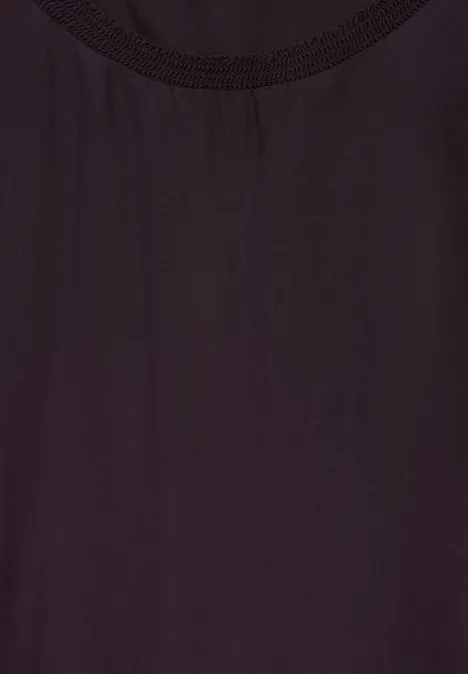 Bluse mit Raffung aubergine red