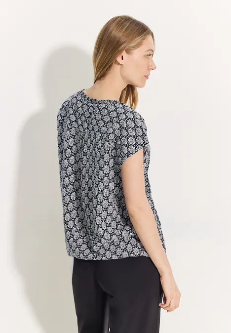 Bluse mit Raffung Black
