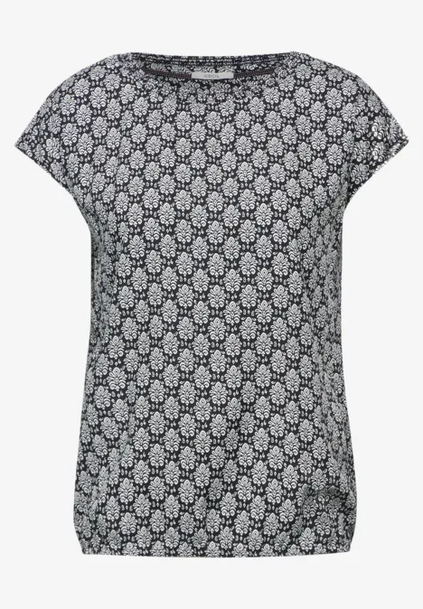 Bluse mit Raffung Black