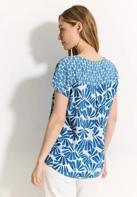 Blouse met printmix azure blue