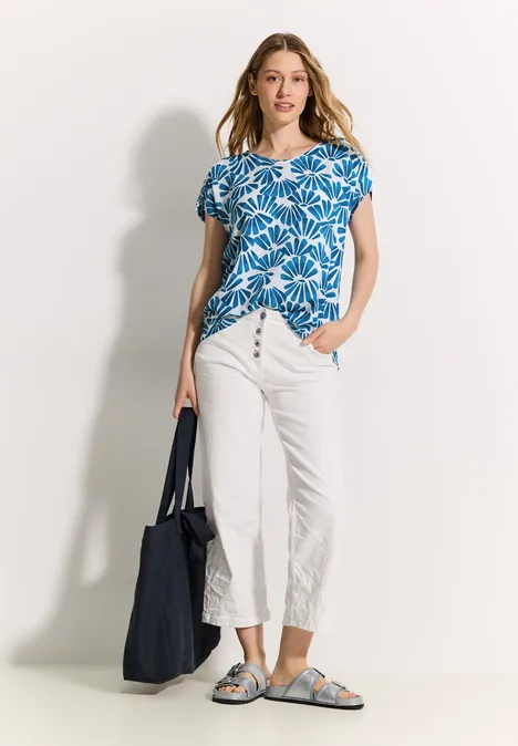 Blouse met printmix azure blue