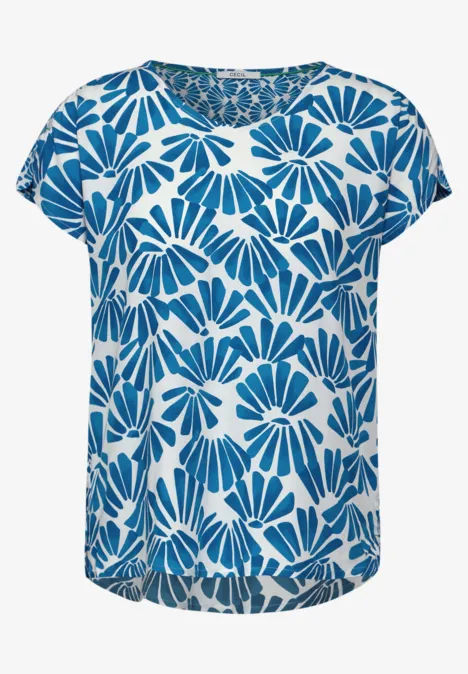 Blouse met printmix azure blue