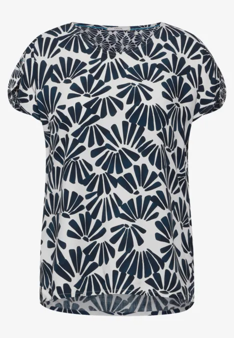 Printmix Bluse dark petrol blue