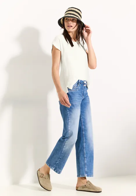 Luftige Viskose Bluse vanilla white