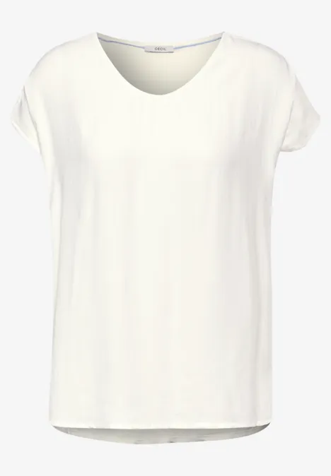 Luftige Viskose Bluse vanilla white