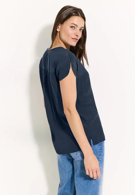 Luftige Viskose Bluse dark petrol blue