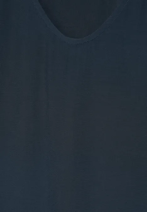 Luftige Viskose Bluse dark petrol blue