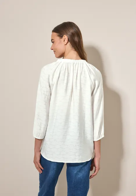 Tunika Jacquard Bluse vanilla white