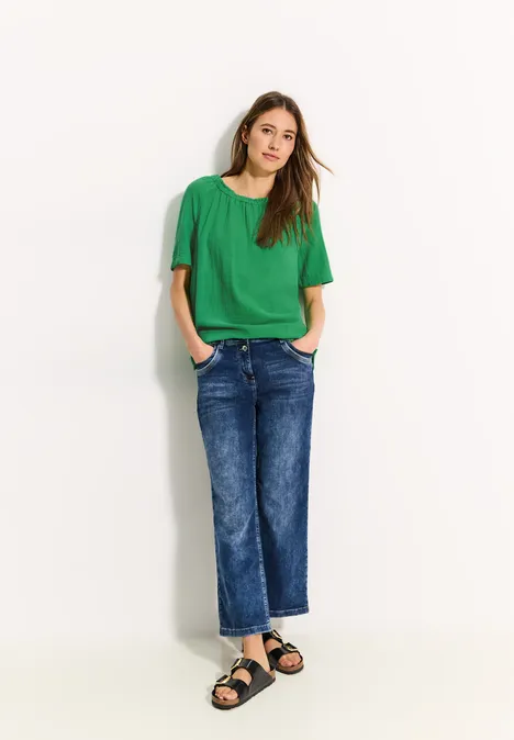 Musselin Bluse fresh apple green