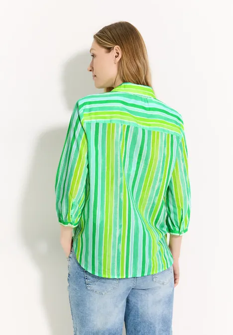 Gestreifte Hemdbluse fresh apple green