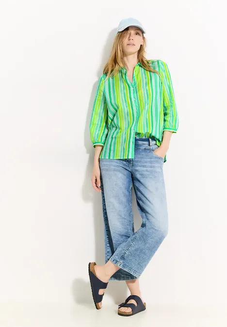 Gestreifte Hemdbluse fresh apple green