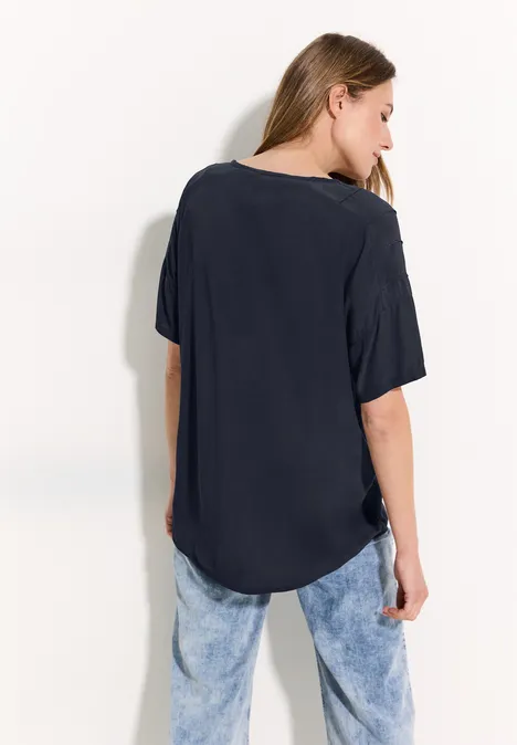 Crepe Bluse universal blue